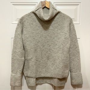 Ann Taylor Fold Over Turtle Neck Wool Blend Sweater Size S